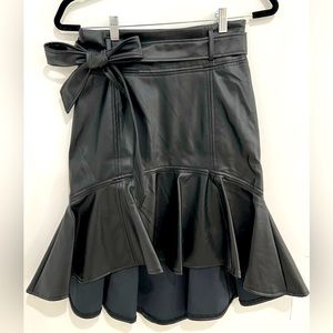 Nylon Apparel - Black Faux Leather Skirt Size M